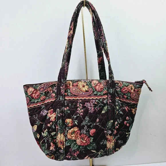 2 Piece Vintage 1993 Vera Bradley Tote Handbag AND Make-up Bag in Wildwood, EUC - Picture 5 of 13